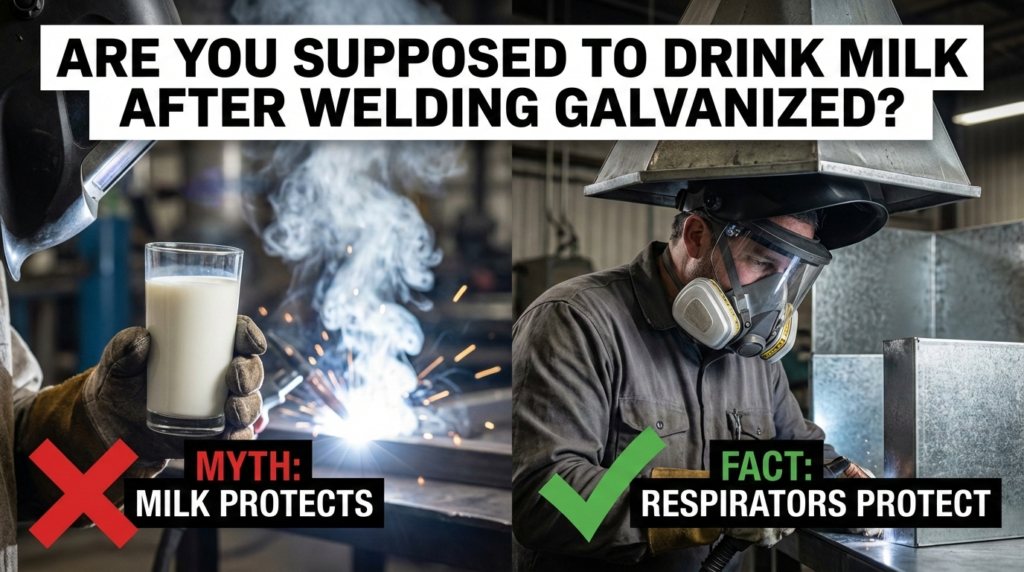 are you supposed to drink milk after welding galvanized